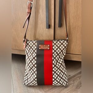 Kate Spade Red and Brown Patterned Crossbody Bag